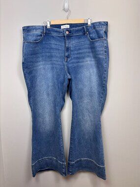 Lane Bryant Flex Magic Waistband Mid Rise Flare Jeans 26 Plus Size
